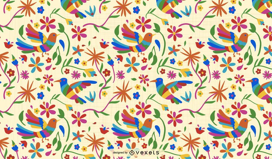 Otomi Bird Pattern Design Otomi Bird Pattern Design