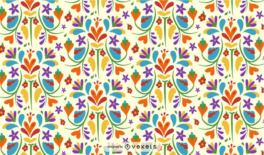 Otomi Mexican Flower Pattern Design Otomi Mexican Flower Pattern Design