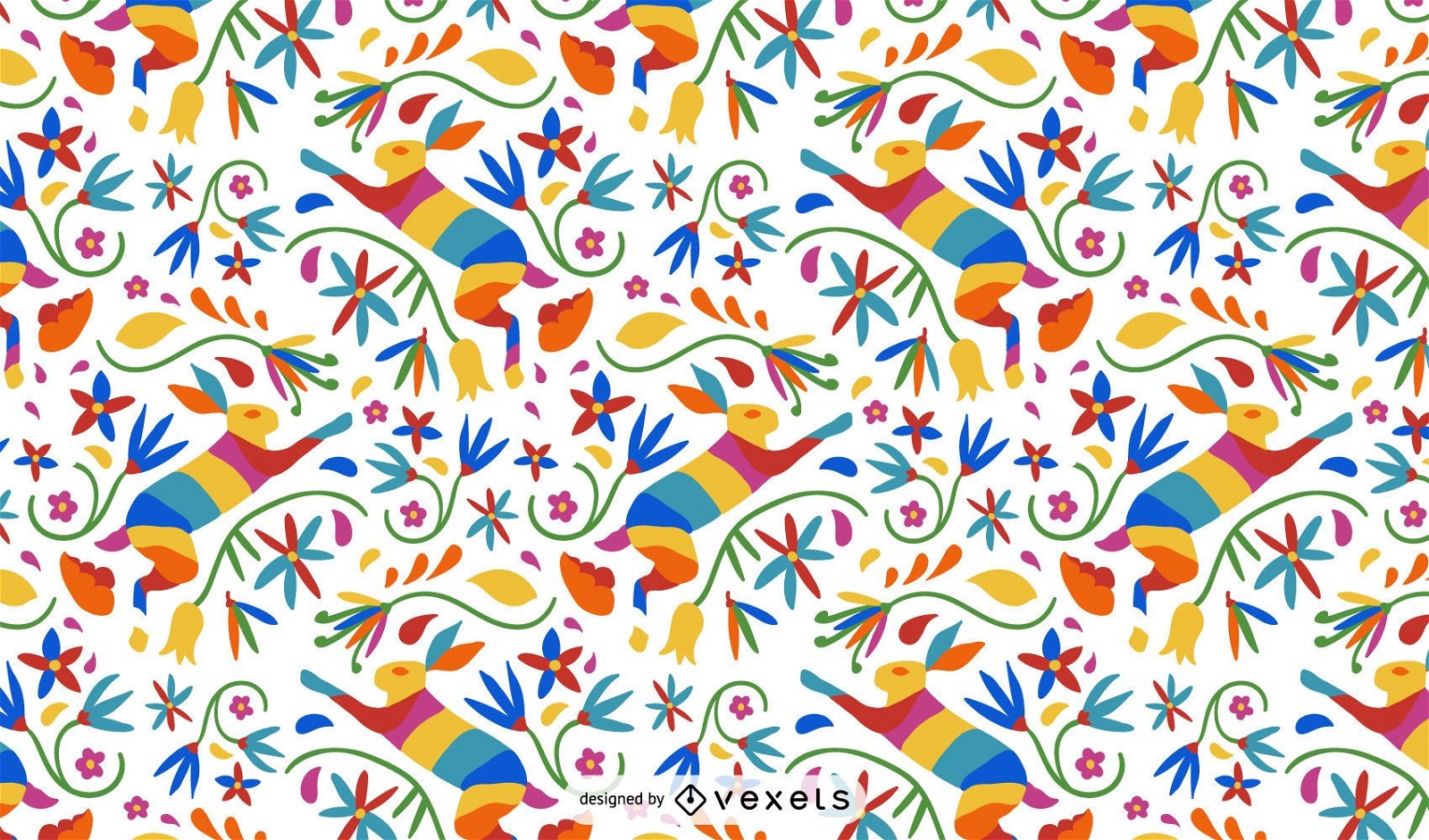 Otomi Style Hare Pattern Design