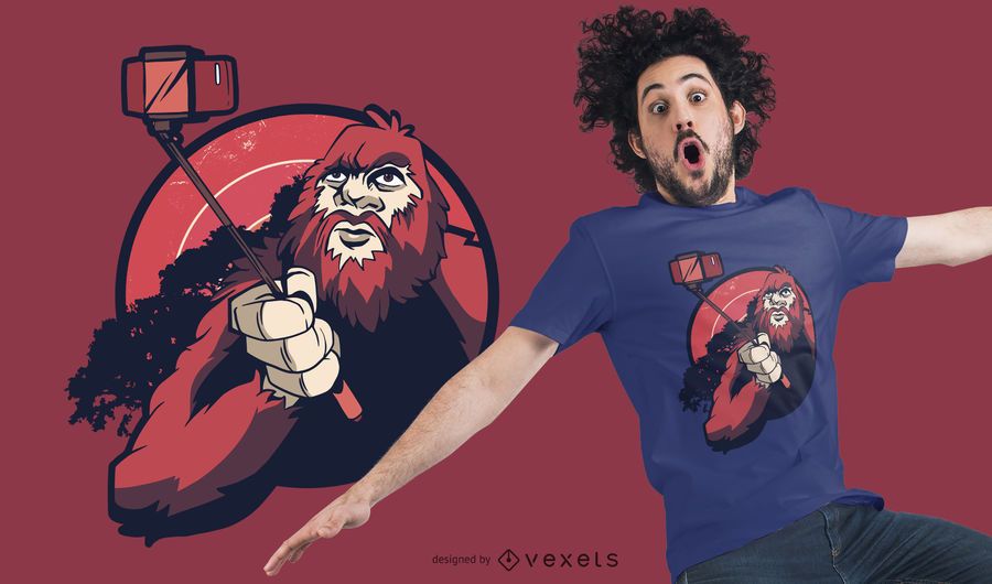 Diseño de camiseta selfie Bigfoot Diseño de camiseta selfie Bigfoot