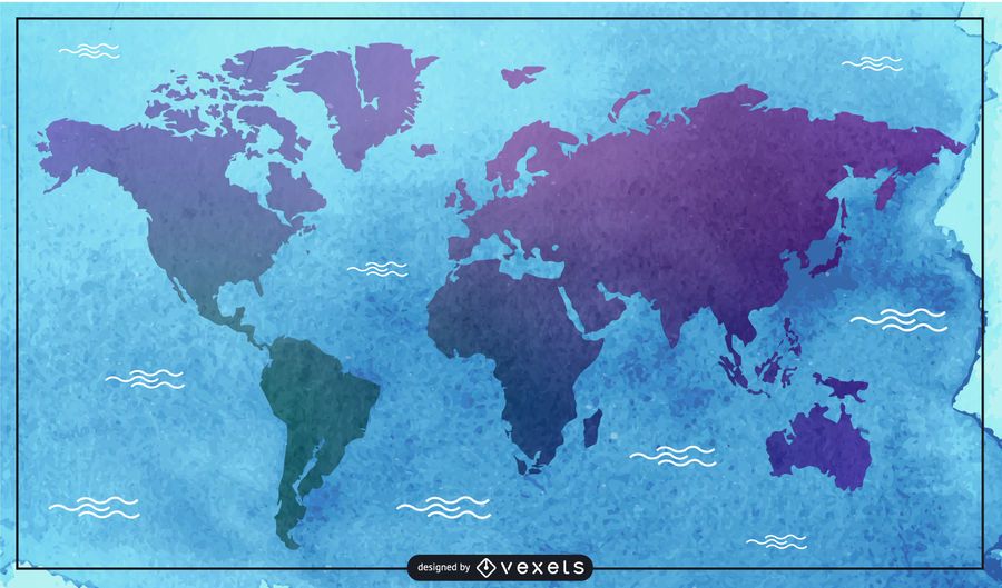 Ilustración de mapa de acuarela Ilustración de mapa de acuarela