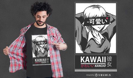 Diseño de camiseta Kawaii Girl Diseño de camiseta Kawaii Girl