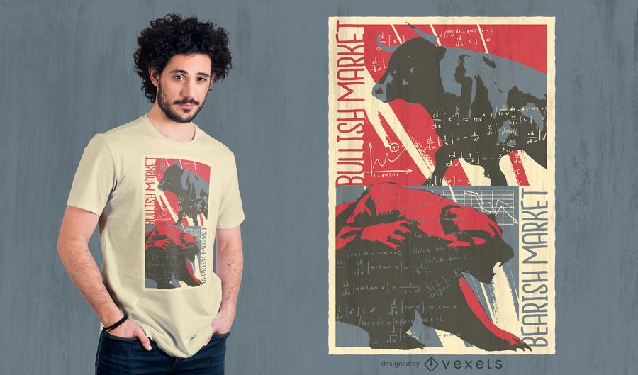 Design de t-shirt do mercado de urso Bull Design de t-shirt do mercado de urso Bull