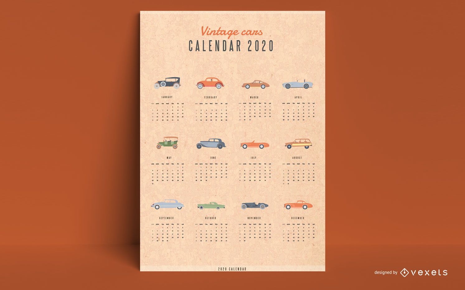 Calendar 2020 vintage cars