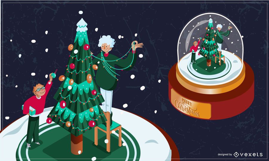 Ilustração de snowglobe de Natal Ilustração de snowglobe de Natal