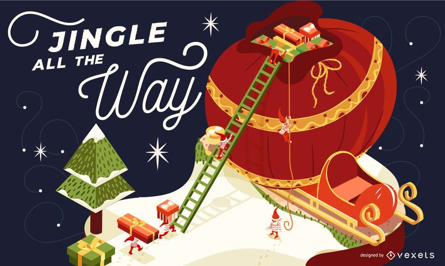 Jingle todo el camino ilustración Jingle todo el camino ilustración
