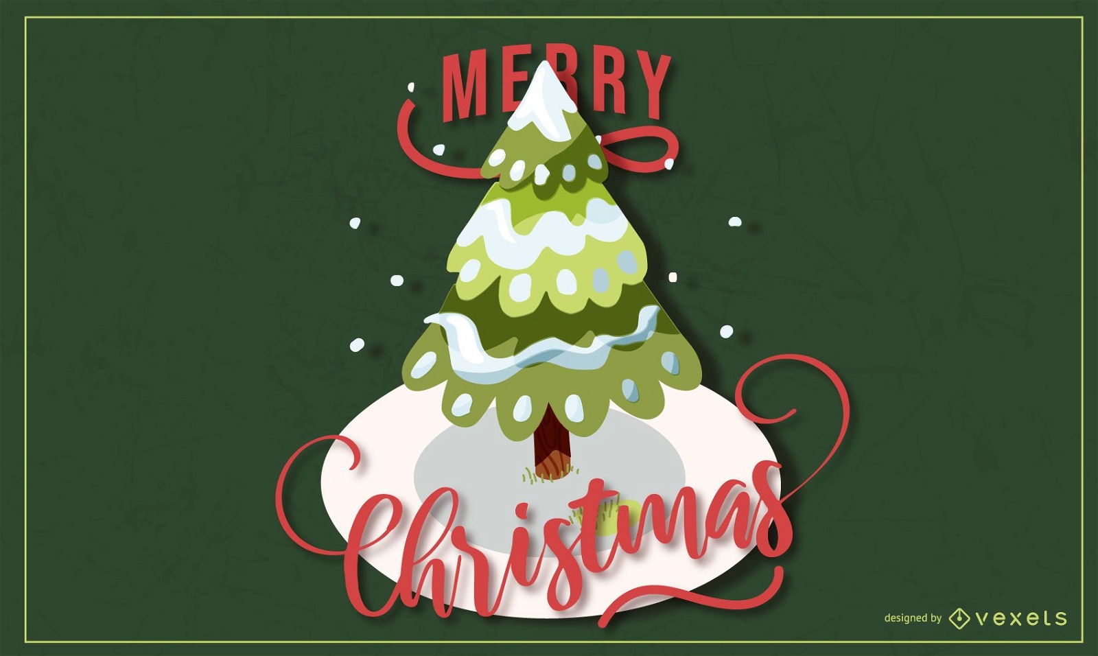 Merry Christmas tree lettering