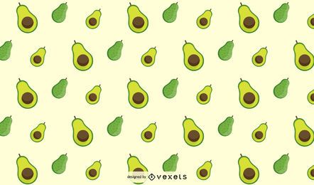 Diseño de patrón de aguacate plano