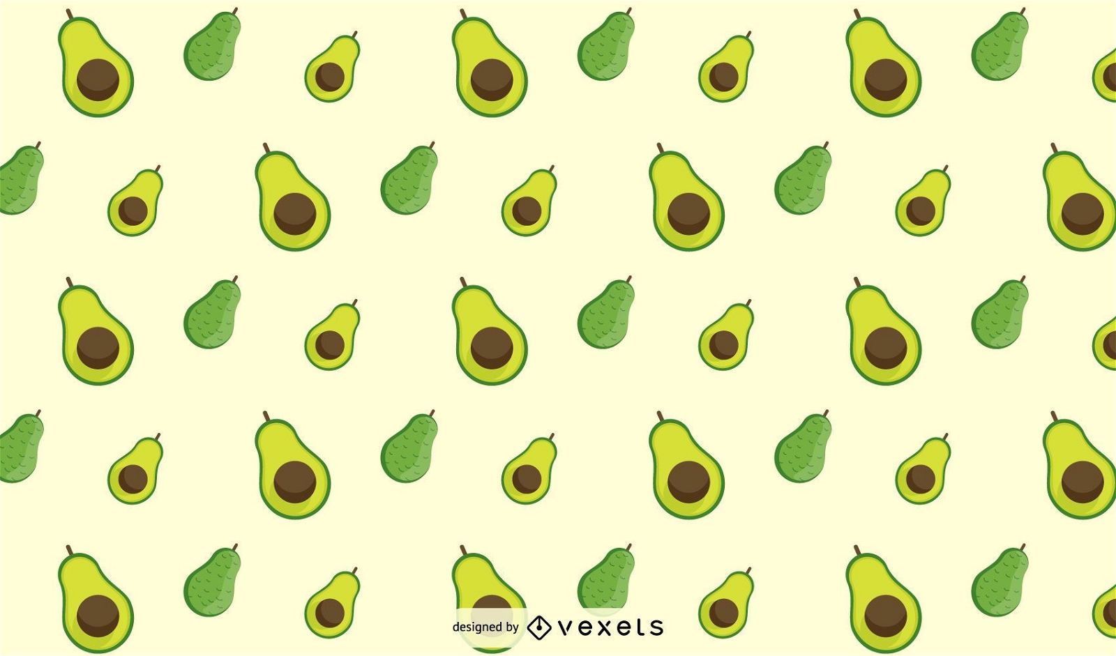 Flat Avocado Pattern Design