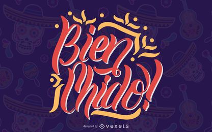 Design de letras de citação mexicana Design de letras de citação mexicana