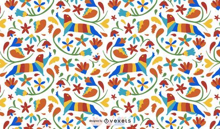Otomi estilo lontra padrão de design Otomi estilo lontra padrão de design