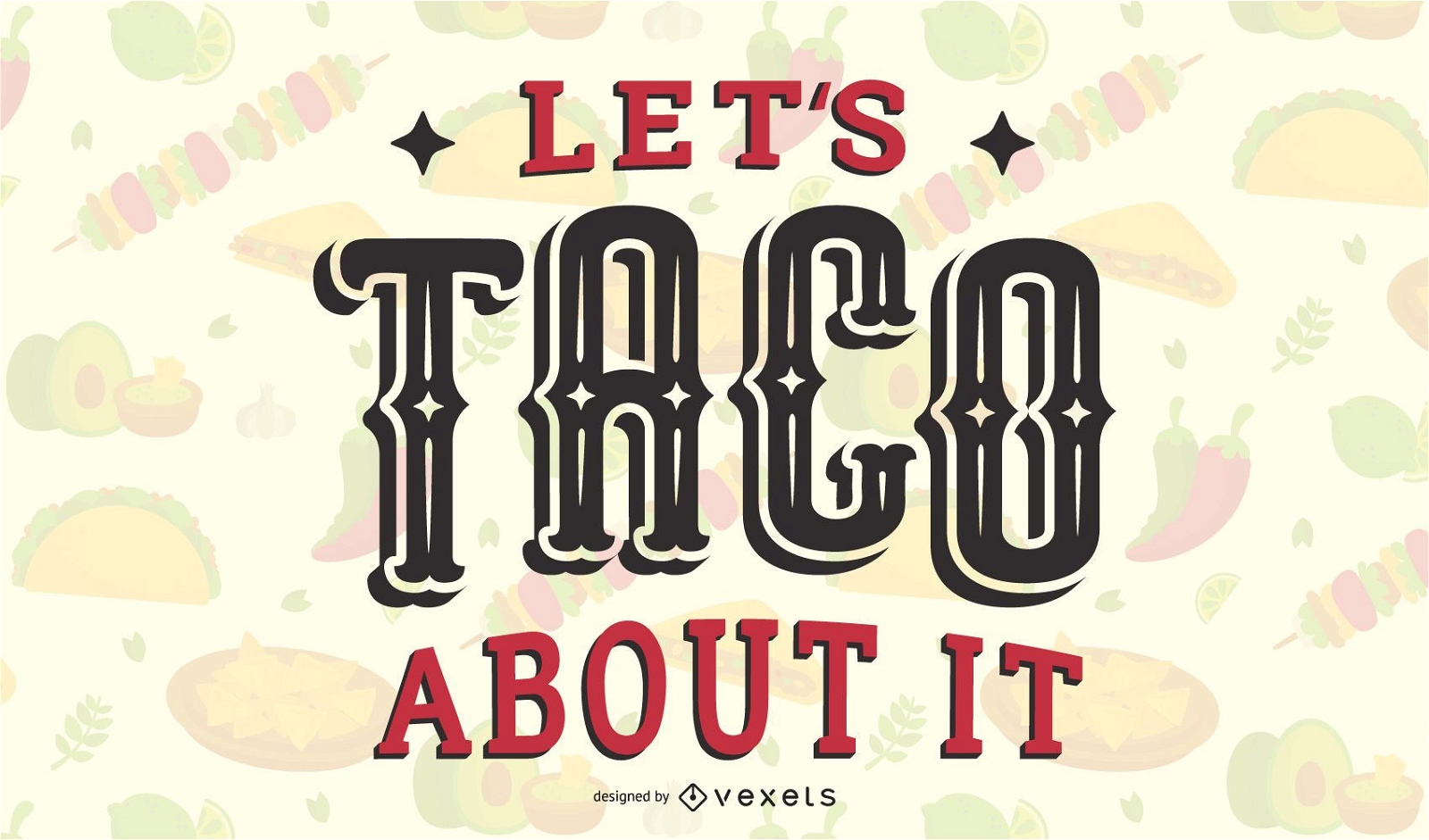 Taco darüber Schriftzug Design