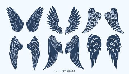 Angel wings silhouette pack