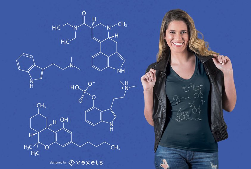 Psychedelic Molecules T-shirt Design Psychedelic Molecules T-shirt Design