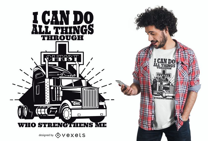 Diseño de camiseta de cita de camionero de Jesucristo Diseño de camiseta de cita de camionero de Jesucristo