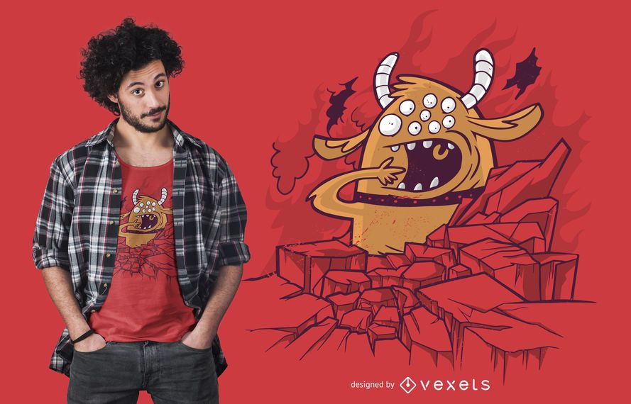 Giant Cartoon Monster T-shirt Design Giant Cartoon Monster T-shirt Design