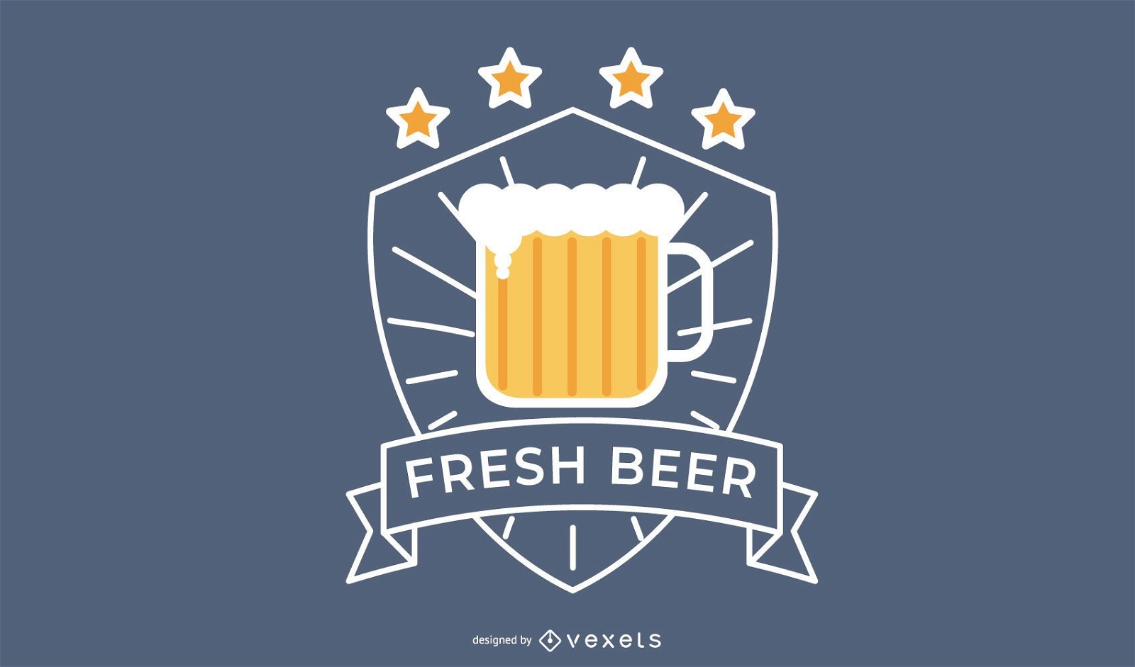 Design de logotipo de cerveja fresca