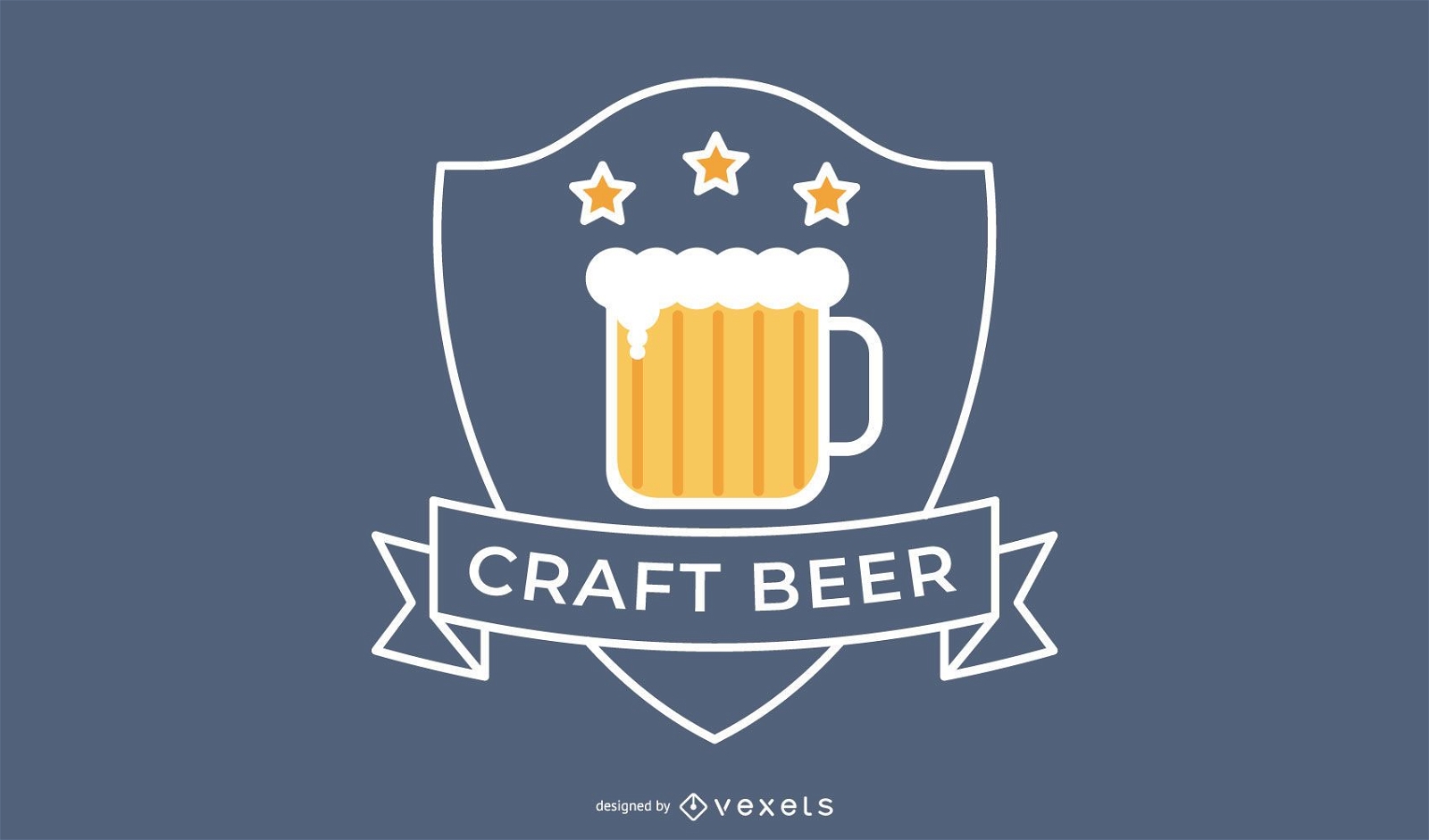 Diseño de insignia de logotipo de cerveza artesanal