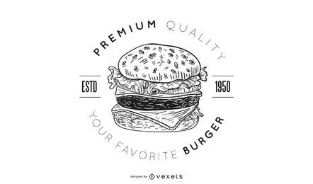 Premium burger logo design Premium burger logo design