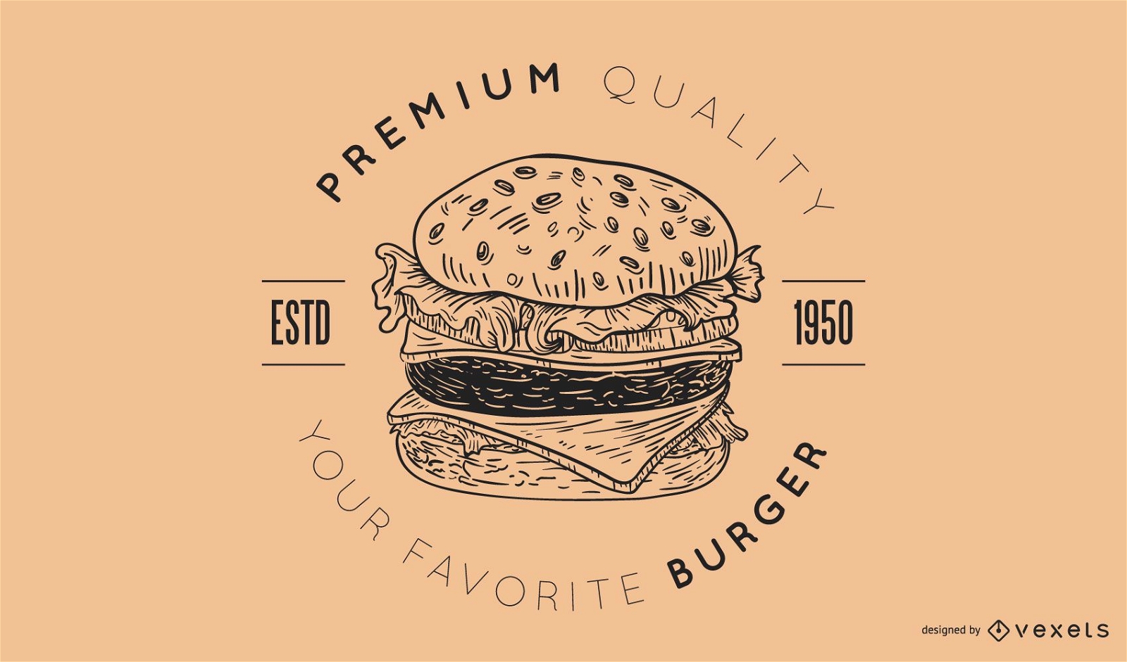 Premium burger logo design