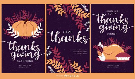 Thanksgiving invitations set Thanksgiving invitations set