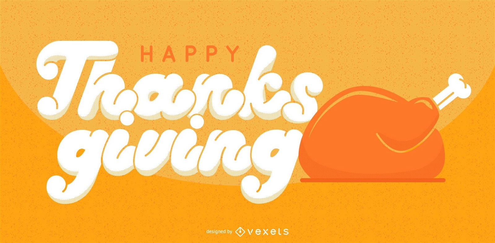 Happy Thanksgiving Lettering Banner