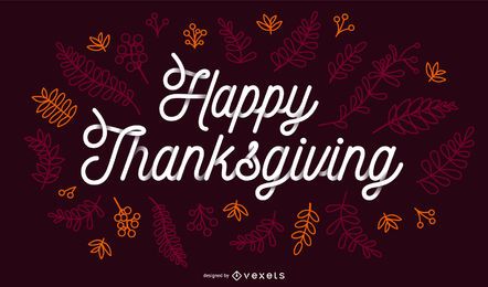 Happy Thanksgiving Fall Lettering Banner Happy Thanksgiving Fall Lettering Banner