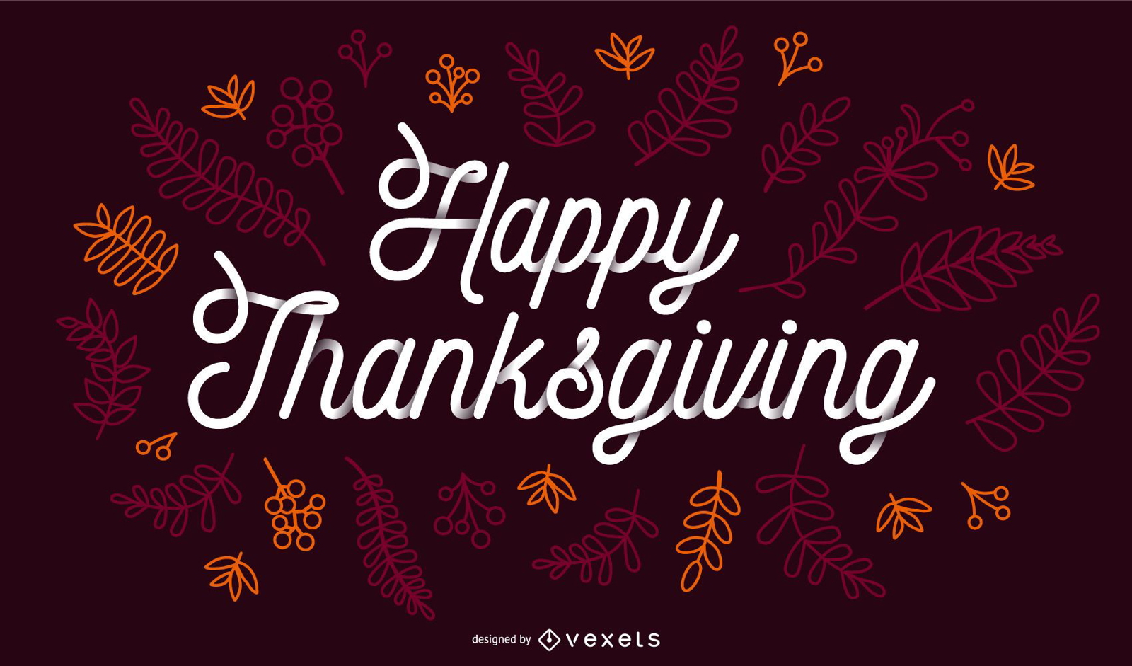 Happy Thanksgiving Fall Lettering Banner