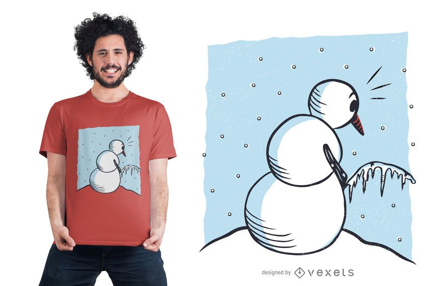 Snowman Peeing Funny T-shirt Design Snowman Peeing Funny T-shirt Design