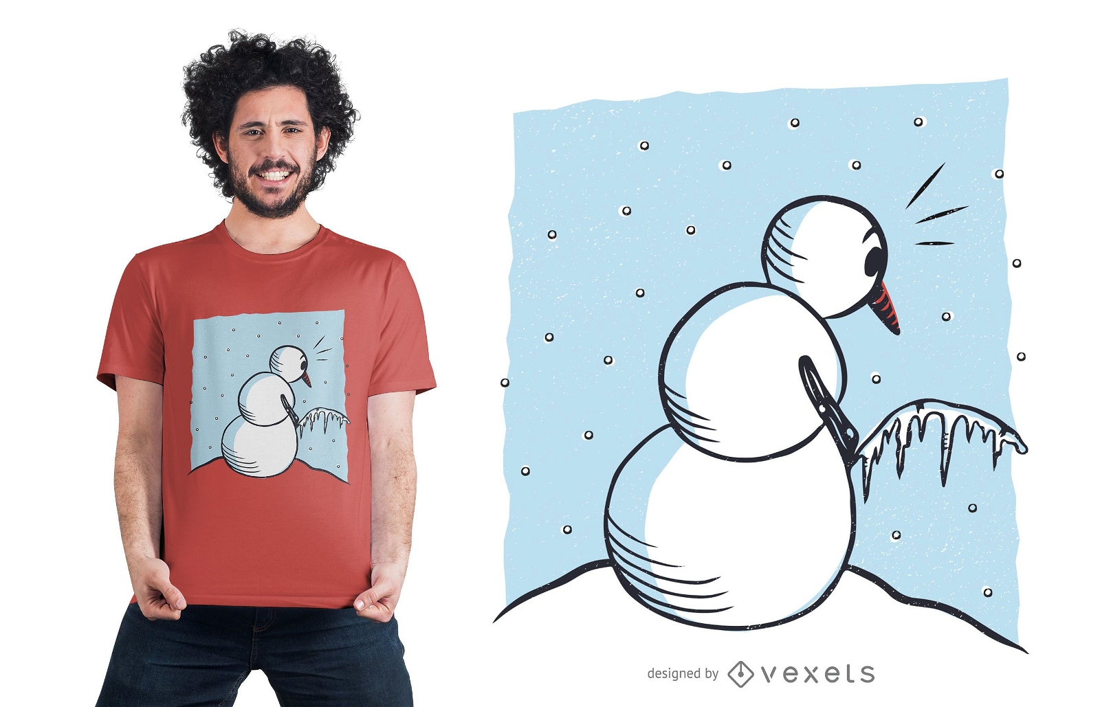 Boneco de neve fazendo xixi no design de camisetas engraçadas