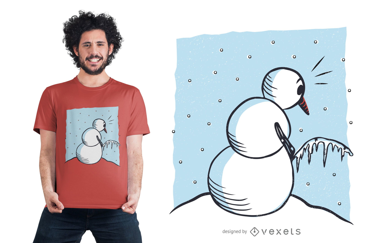 Schneemann pinkelt lustiges T-Shirt Design