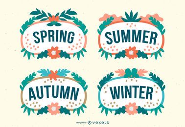 Tropical seasons vector set Tropical seasons vector set