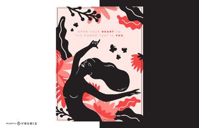 Open Your Heart Card Vector Design