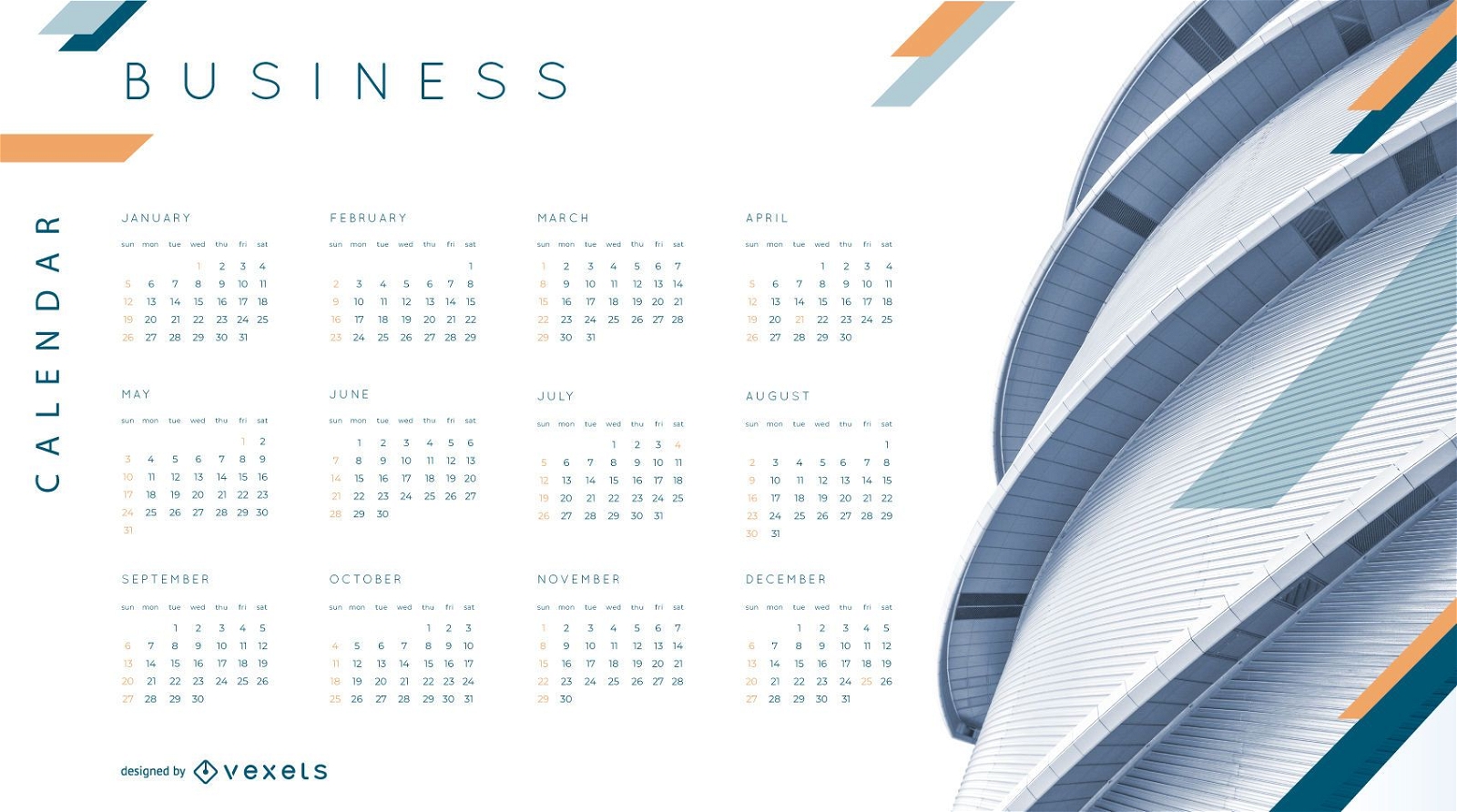 Design de calendário de negócios