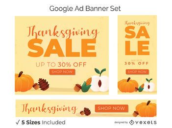 Thanksgiving promo banner set Thanksgiving promo banner set