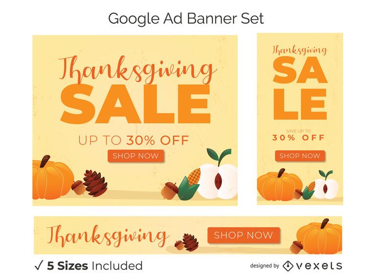 Thanksgiving promo banner set Thanksgiving promo banner set