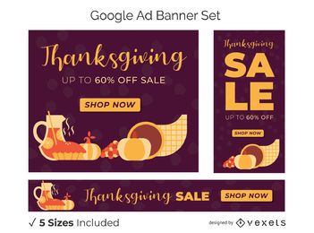 Thanksgiving discount banner set Thanksgiving discount banner set