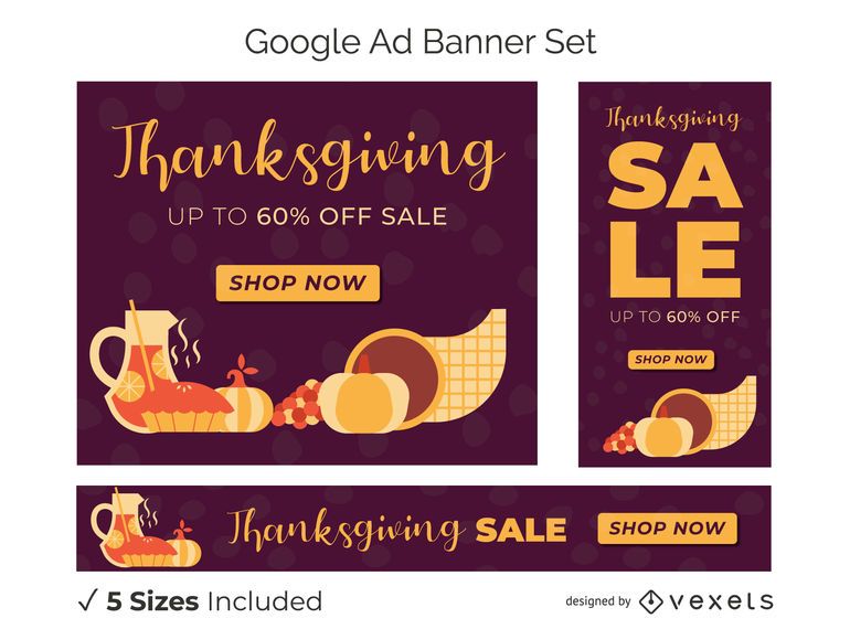 Thanksgiving discount banner set Thanksgiving discount banner set
