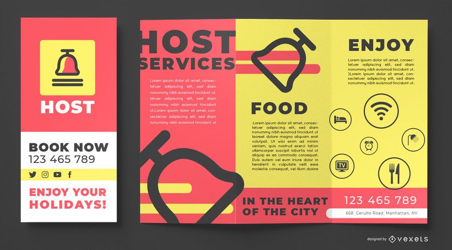 Plantilla de folleto de host Plantilla de folleto de host