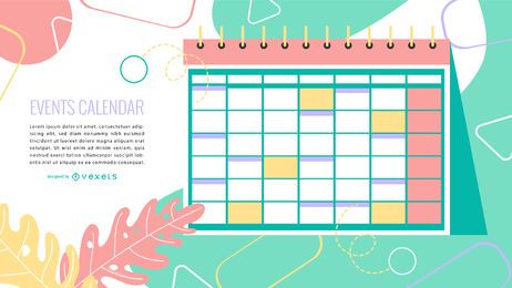 Calendario de eventos de diseño colorido Calendario de eventos de diseño colorido