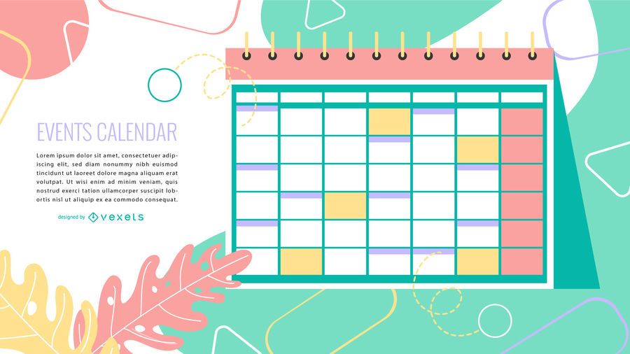 Event Calendar Colorful Design Event Calendar Colorful Design