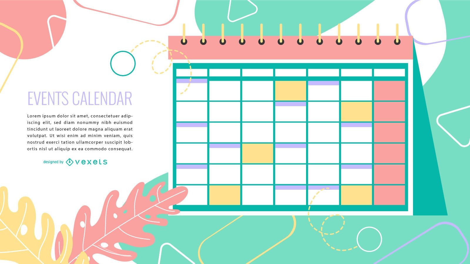 Calendario de eventos Diseño colorido