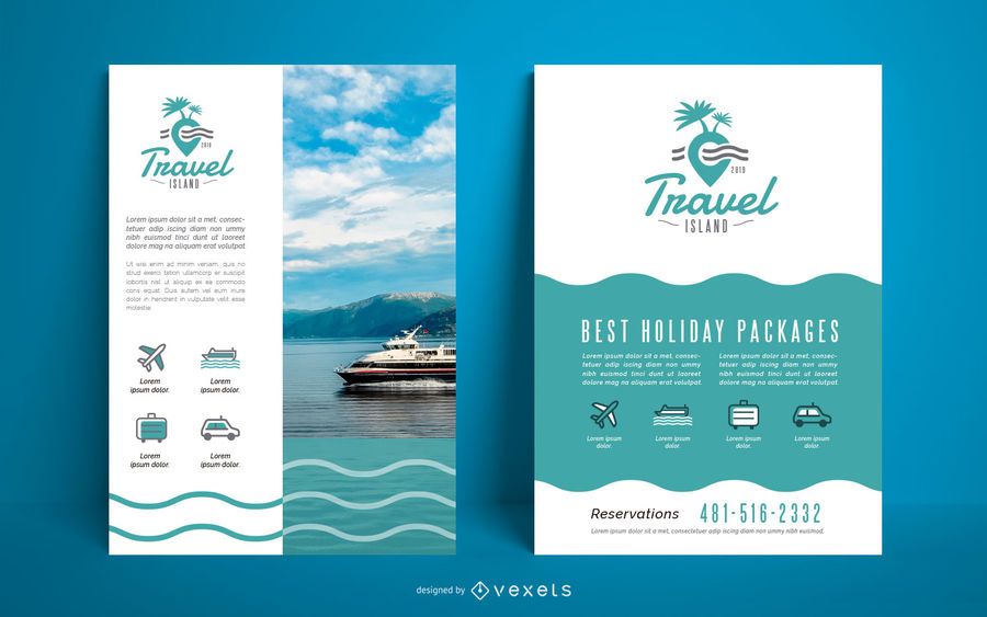 Plantilla de agencia de viajes con póster Plantilla de agencia de viajes con póster