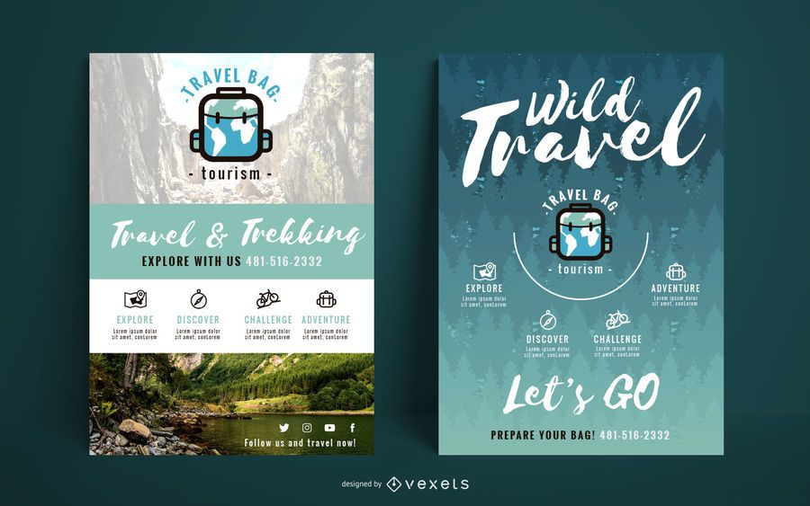 Wild travel template set Wild travel template set