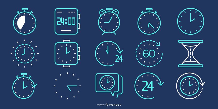 Time line blue icon collection Time line blue icon collection