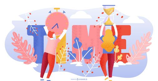 Zeit abstrakte farbenfrohe Illustration Zeit abstrakte farbenfrohe Illustration