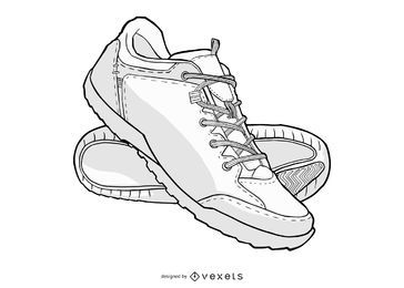 Ilustração de sapatos de desporto Ilustração de sapatos de desporto