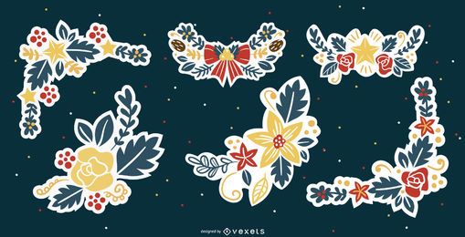 Colored Christmas Flower Ornament Collection Colored Christmas Flower Ornament Collection