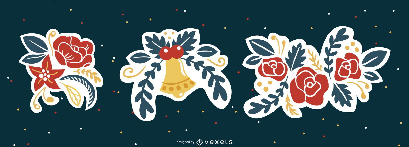 Christmas Floral Ornament Set