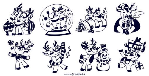 Christmas Reindeer Illustration Pack Christmas Reindeer Illustration Pack
